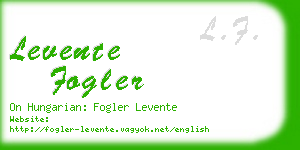 levente fogler business card